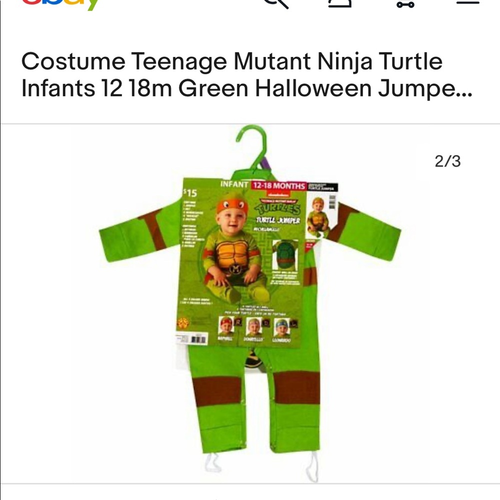 12-18 month Teenage mutant ninja turtle costume